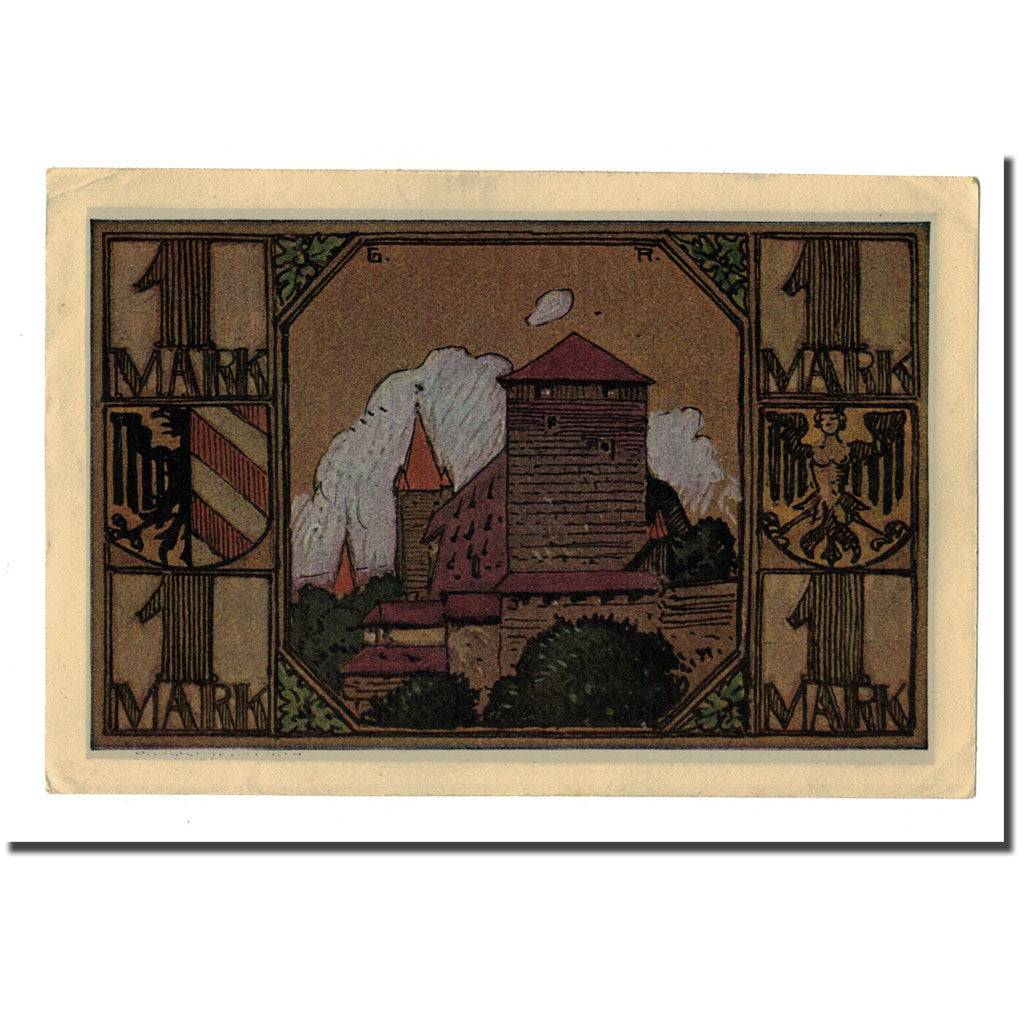 Banconote, Germania, Nürnberg, 1 Mark, Batiment, 1921, 1921-07-31, SPL