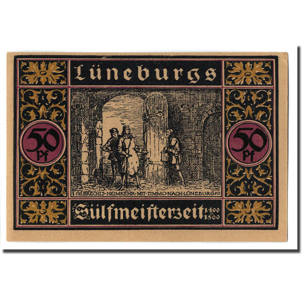 Billete, Alemania, Luneburg Stadt, 50 Pfennig, personnage, 1921, SC, Mehl:840.2