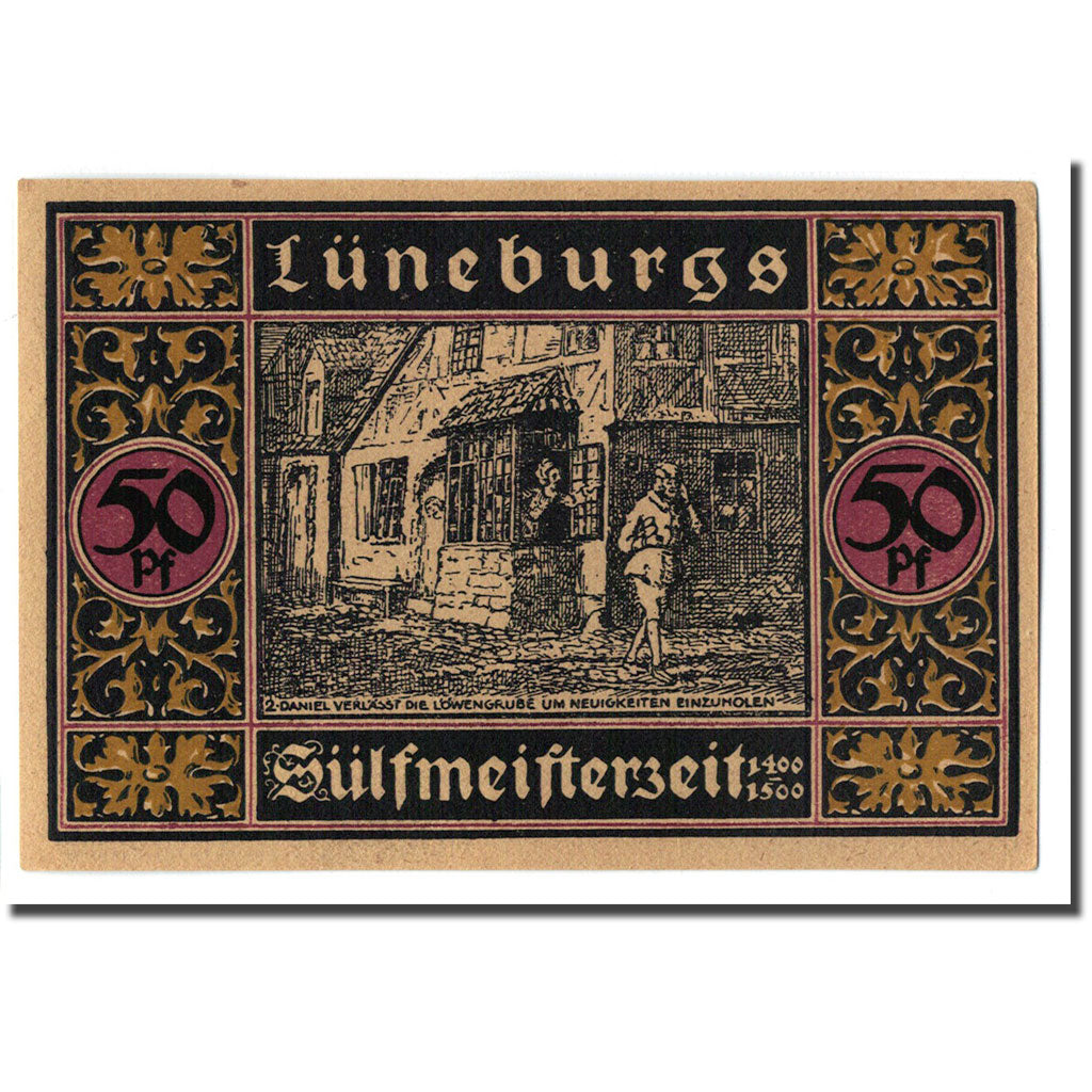 Geldschein, Deutschland, Luneburg Stadt, 50 Pfennig, personnage 1, 1921, UNZ-