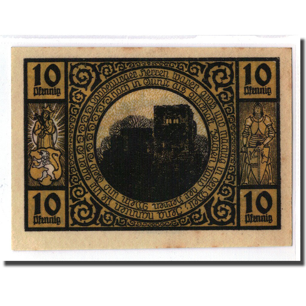 Banknote, Germany, Lobeda Stadt, 10 Pfennig, personnage, 1921, UNC(63)