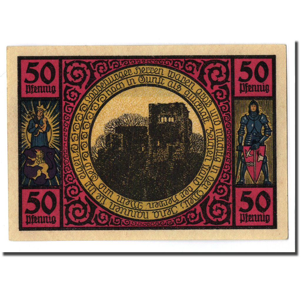 Geldschein, Deutschland, Lobeda Stadt, 50 Pfennig, paysage 4, 1921, UNZ-