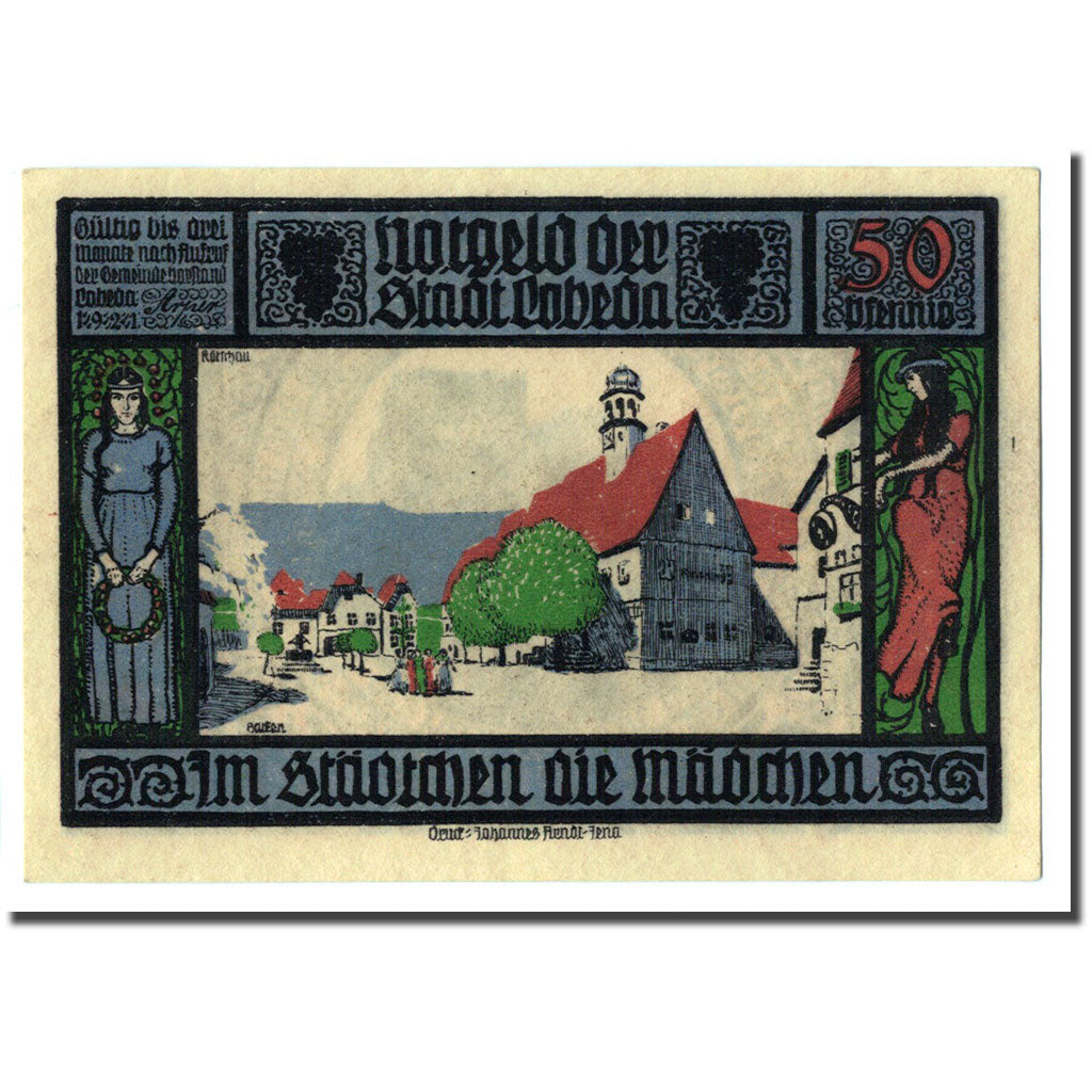Banknote, Germany, Lobeda Stadt, 50 Pfennig, paysage 5, 1921, UNC(63)
