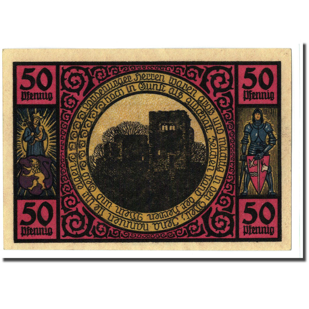 Billete, Alemania, Lobeda Stadt, 50 Pfennig, paysage 6, 1921, SC, Mehl:808.1