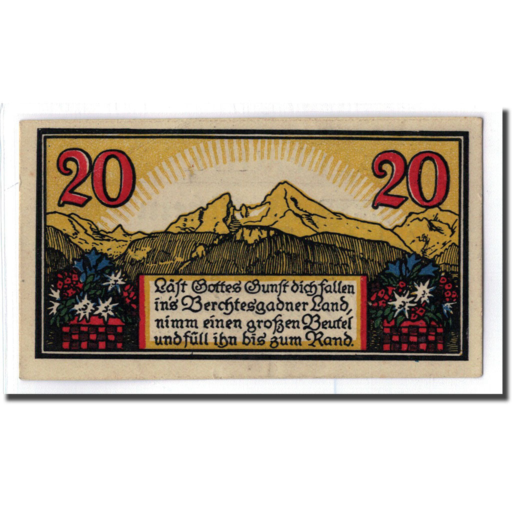 Banknote, Germany, Berchtesgaden, 20 Pfennig, paysage, 1920, 1920-08-13