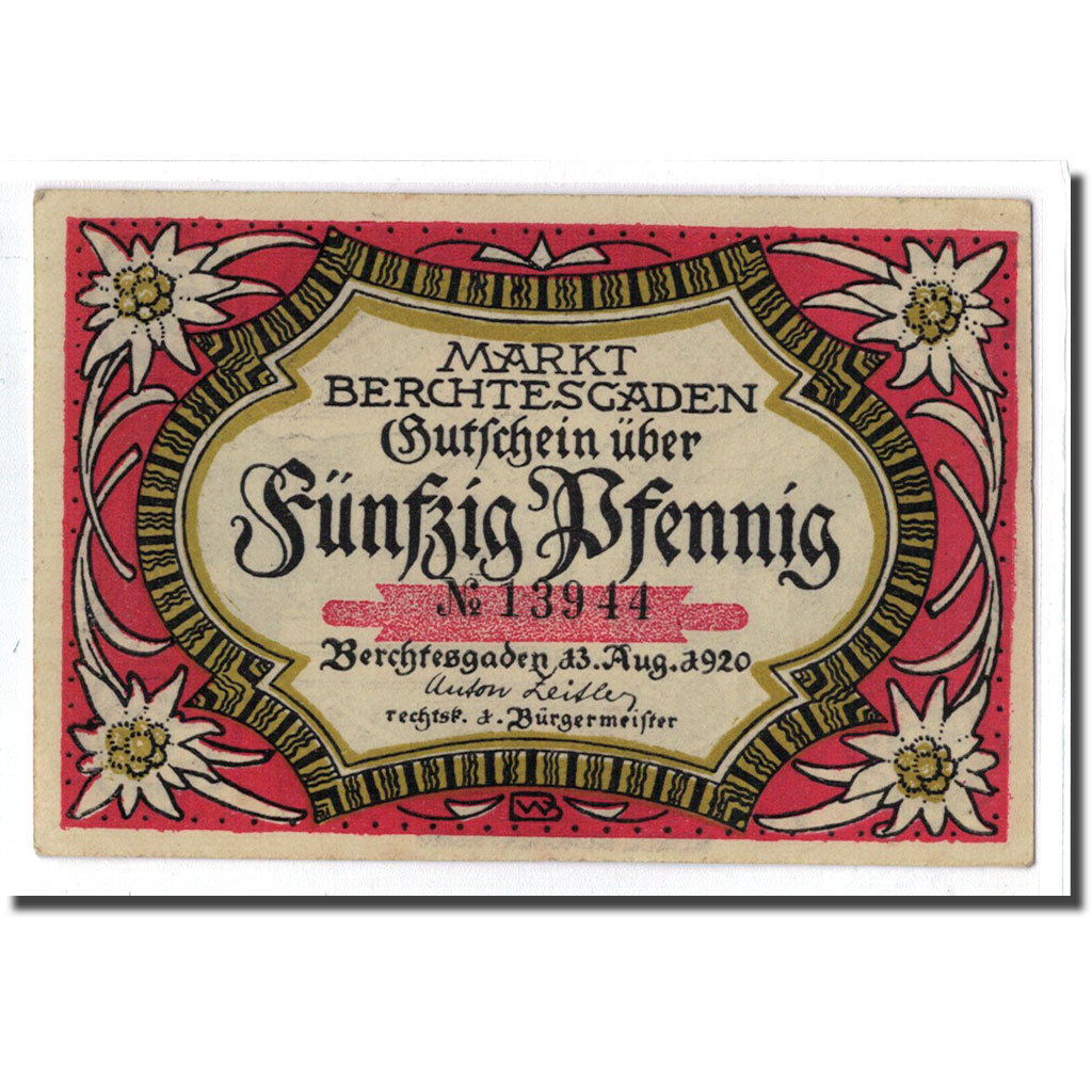 Banknote, Germany, Berchtesgaden, 50 Pfennig, paysage 1, 1920, 1920-08-13