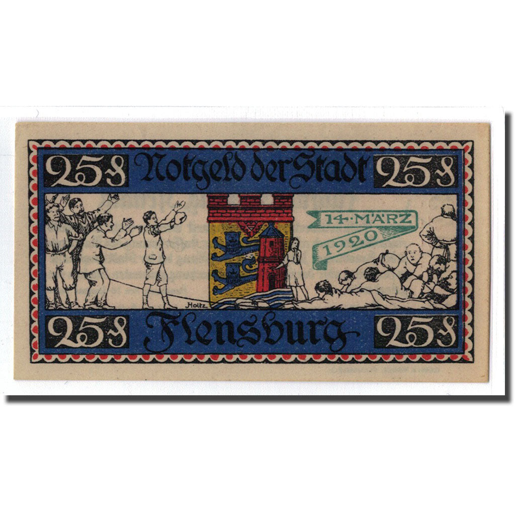 Banknote, Germany, Flensburg, 25 Pfennig, Texte, 1920, 1920-01-16, UNC(63)