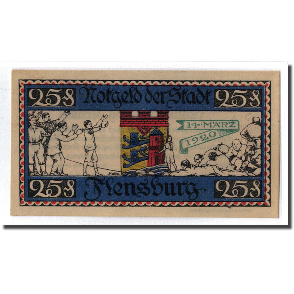 Banknote, Germany, Flensburg, 25 Pfennig, texte 1, 1920, 1920-01-16, UNC(63)