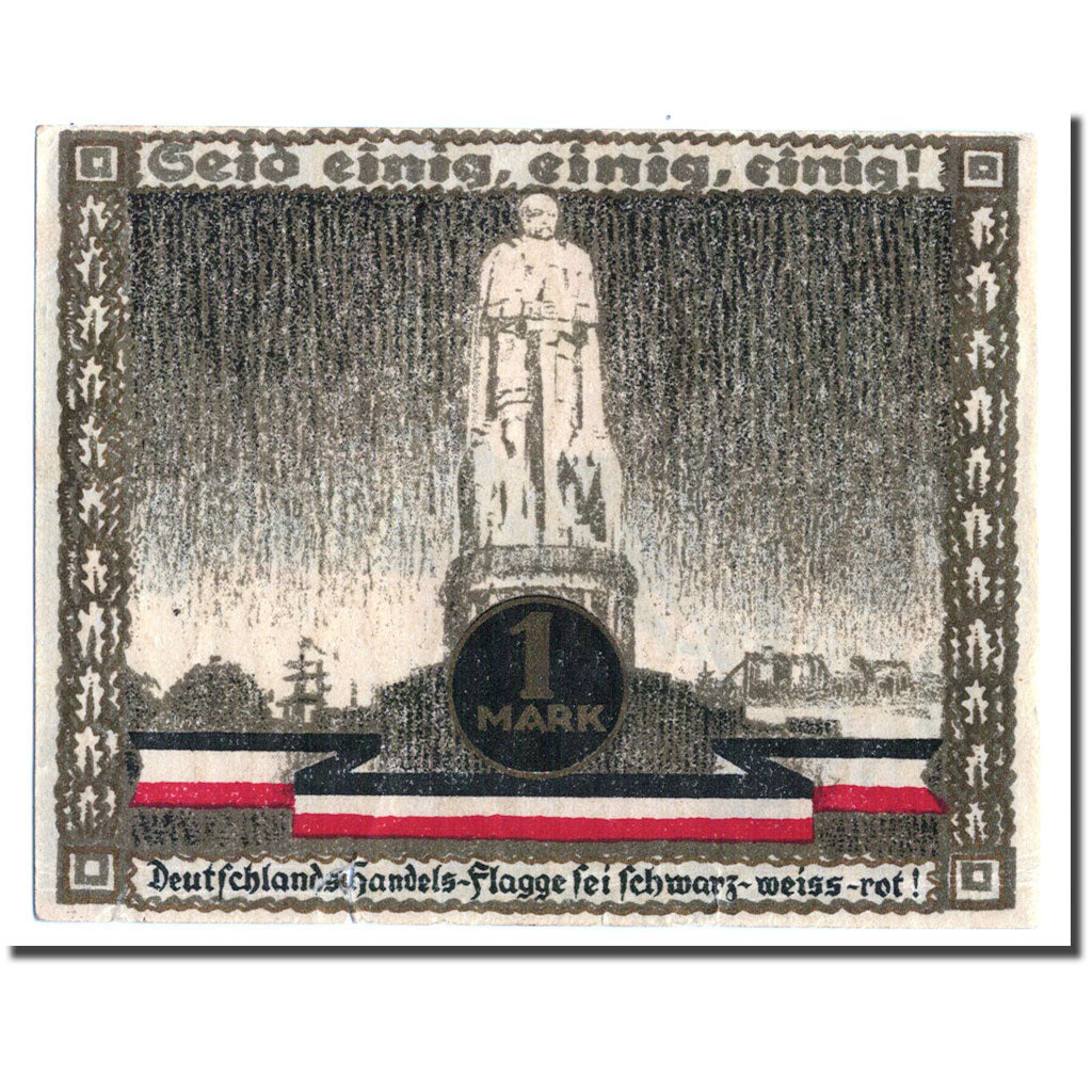 Banconote, Germania, Hamburg, 50 Pfennig, statue, 1921, 1921-08-31, SPL