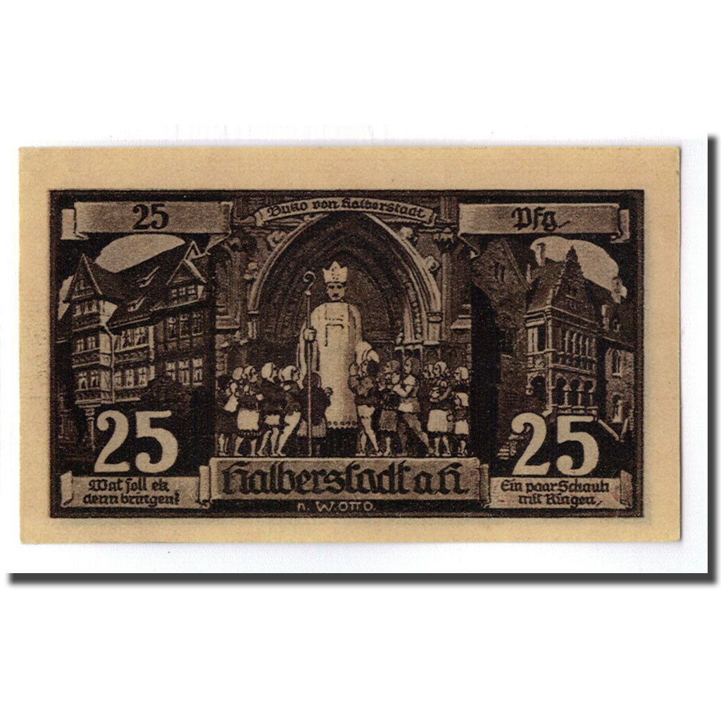 Billete, Alemania, Halberstadt, 25 Pfennig, personnage, 1921, 1921-04-27, SC