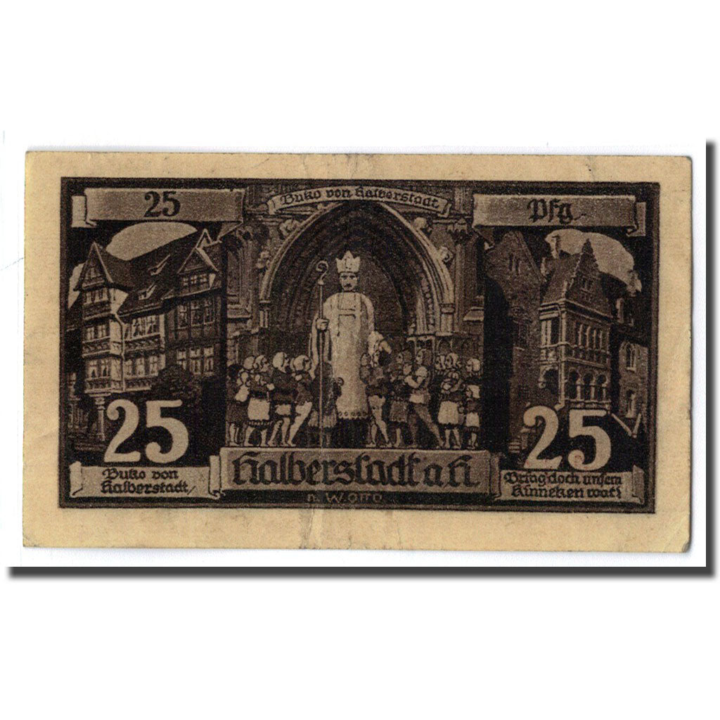 Banconote, Germania, Halberstadt, 25 Pfennig, personnage 1, 1921, 1921-04-27