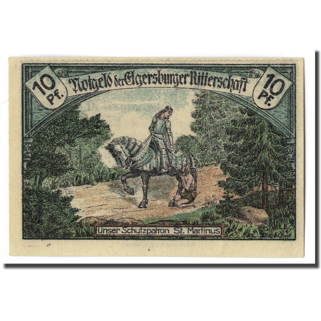 Banknote, Germany, Elgersburg Bad, 10 Pfennig, cavalier, 1921, 1921-08-08