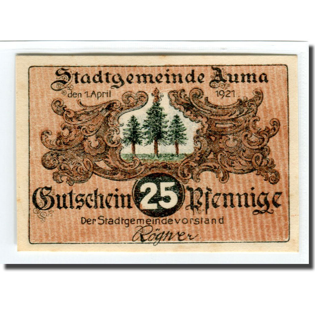 Banconote, Germania, Auma, 25 Pfennig, paysage 2, 1921, 1921-04-01, SPL-