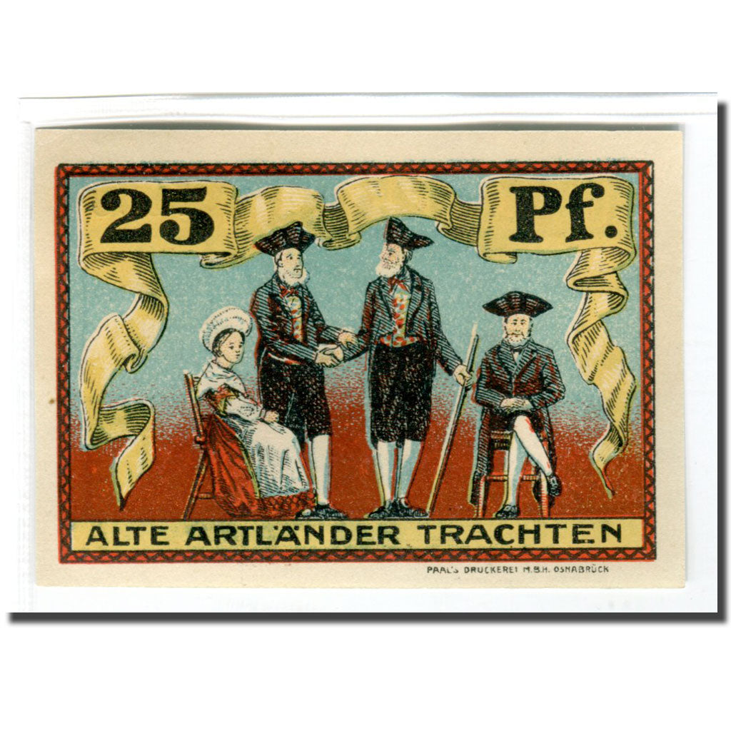 Geldschein, Deutschland, Badbergen, 25 Pfennig, personnage, 1921, UNZ-