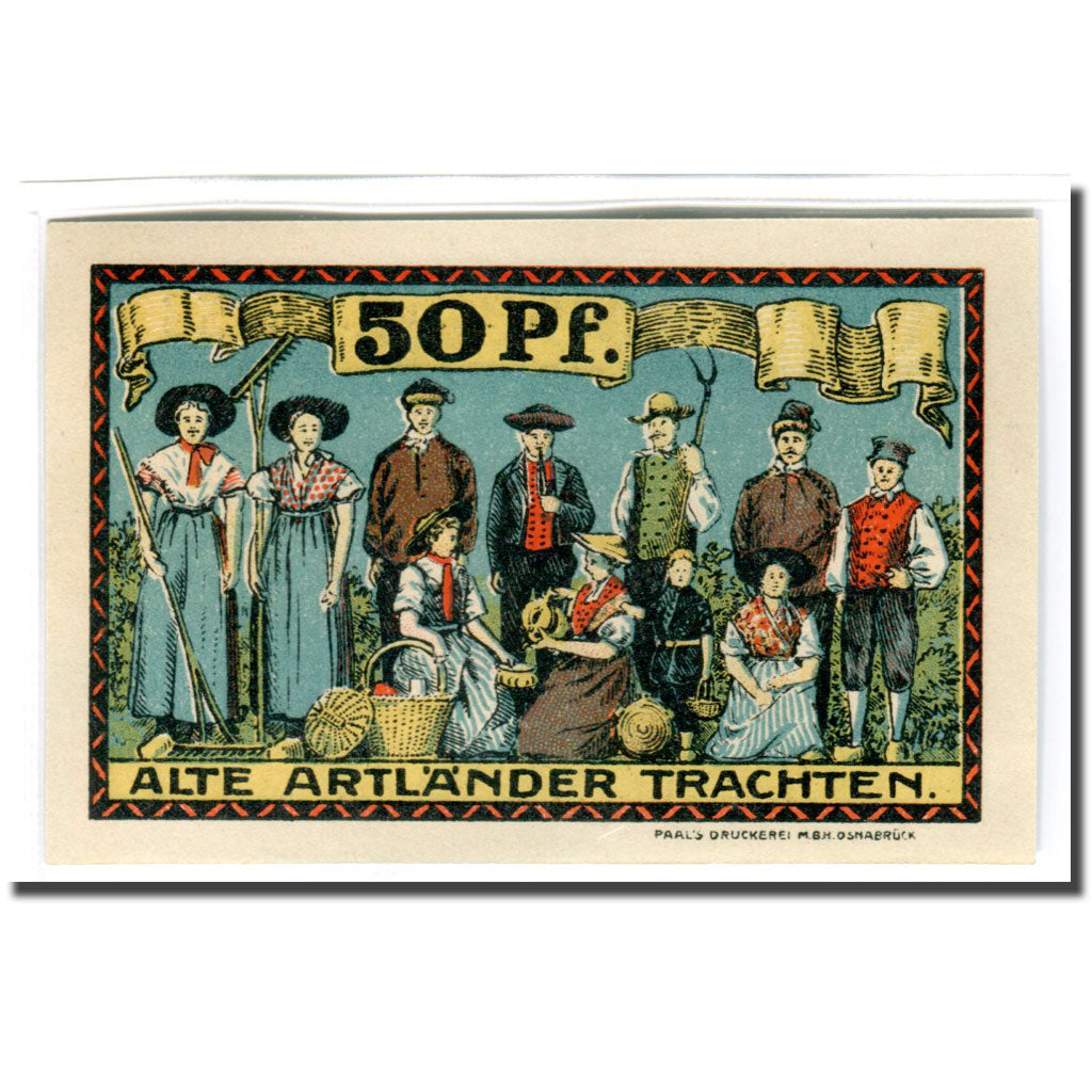 Billete, Alemania, Badbergen, 50 Pfennig, personnage 1, 1921, SC, Mehl:58.1