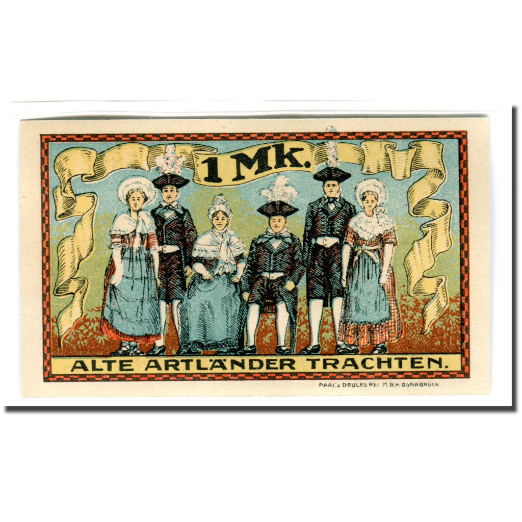 Banknote, Germany, Badbergen, 1 Mark, personnage 2, 1921, UNC(63), Mehl:58.1