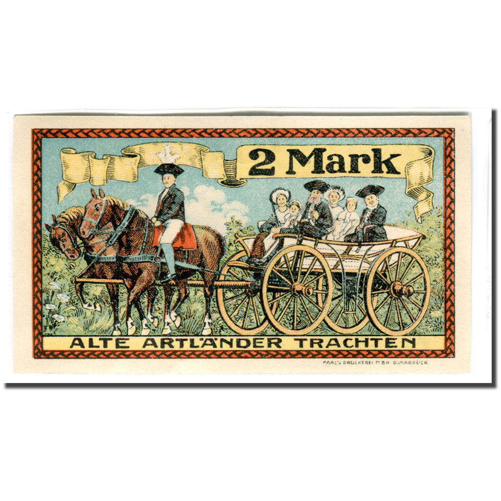 Banconote, Germania, Badbergen, 2 Mark, personnage 3, 1921, SPL, Mehl:58.1