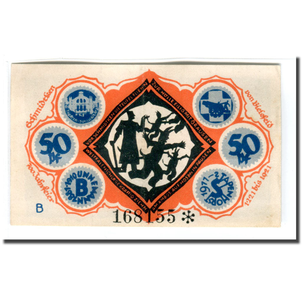 Billet, Allemagne, Bielefeld, 50 Pfennig, personnage, 1921, 1921-05-15, SPL
