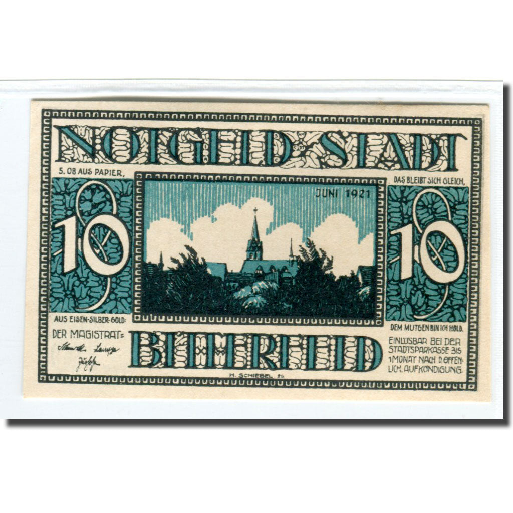 Geldschein, Deutschland, Bitterfeld Stadt, 10 Pfennig, Batiment, 1921, UNZ-