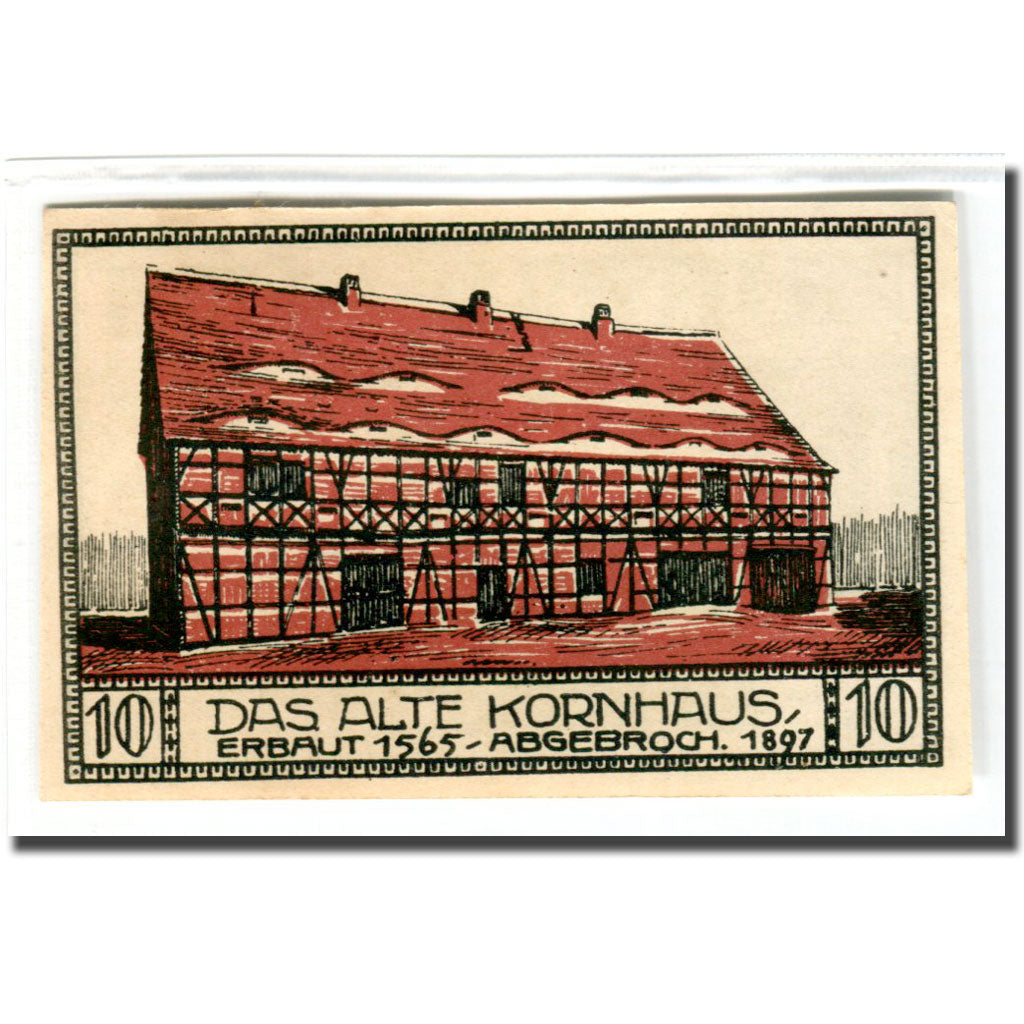 Geldschein, Deutschland, Bitterfeld Stadt, 10 Pfennig, Batiment, 1921, UNZ-