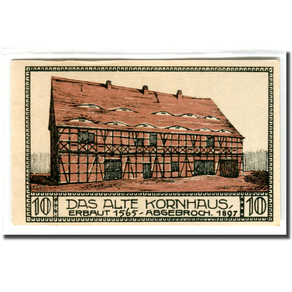 Banknote, Germany, Bitterfeld Stadt, 10 Pfennig, batiment 1, 1921, UNC(63)