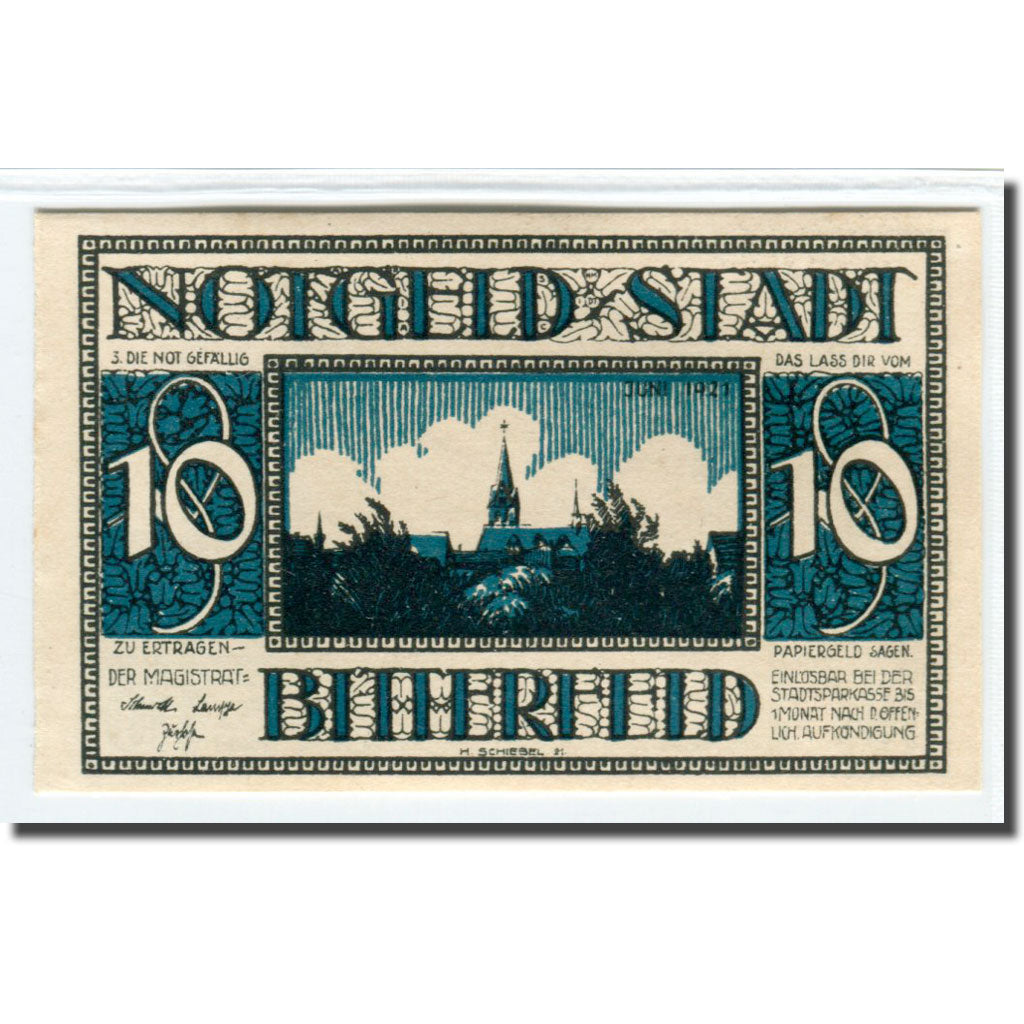 Geldschein, Deutschland, Bitterfeld Stadt, 10 Pfennig, batiment 2, 1921, UNZ-