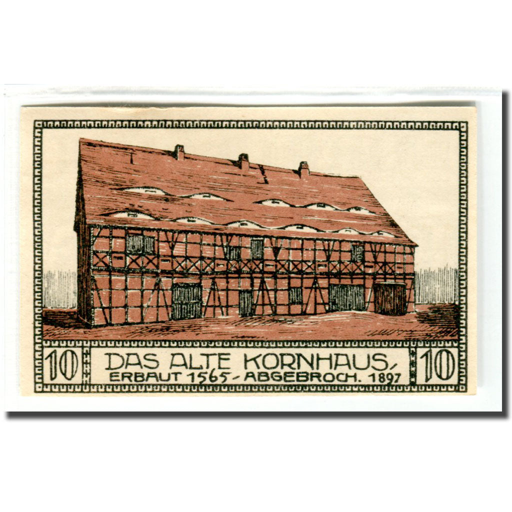 Banconote, Germania, Bitterfeld Stadt, 10 Pfennig, Batiment 5, 1921, SPL