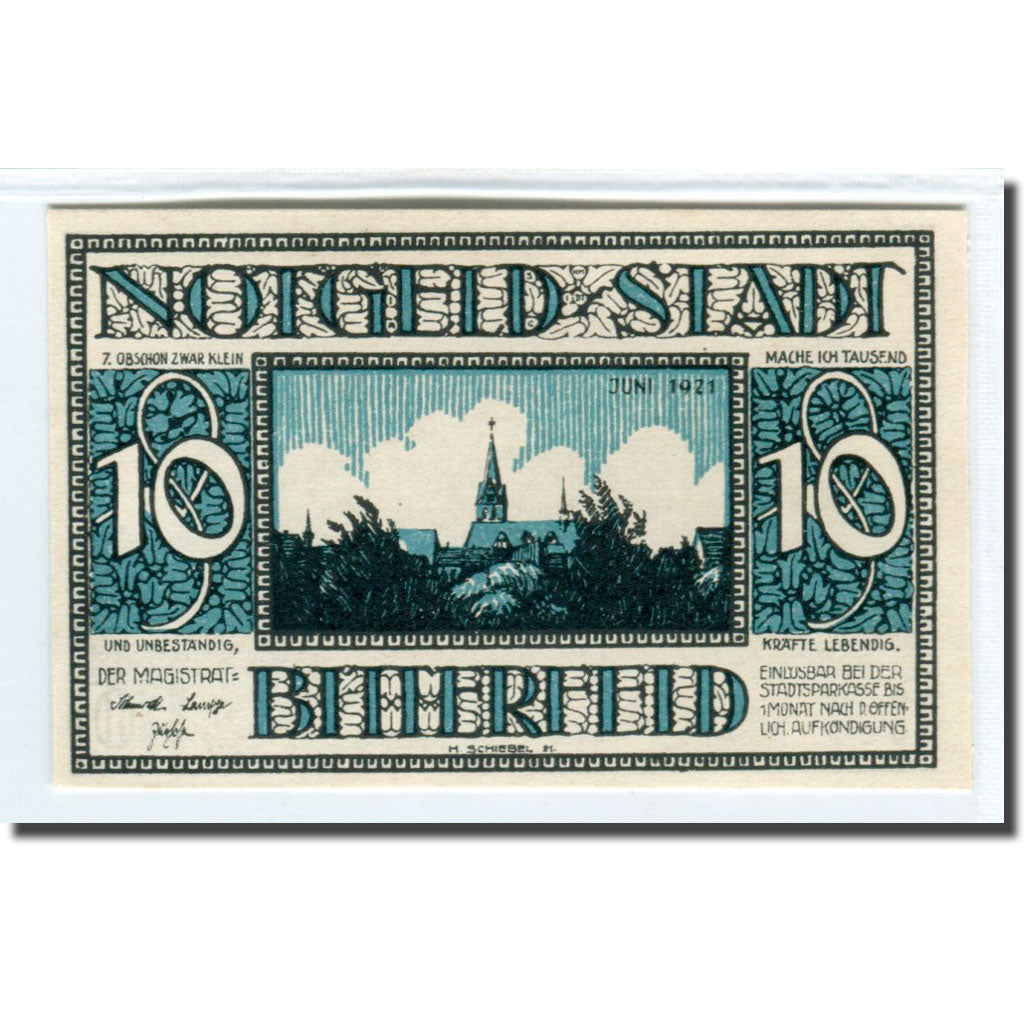 Banknote, Germany, Bitterfeld Stadt, 10 Pfennig, Batiment 6, 1921, UNC(63)