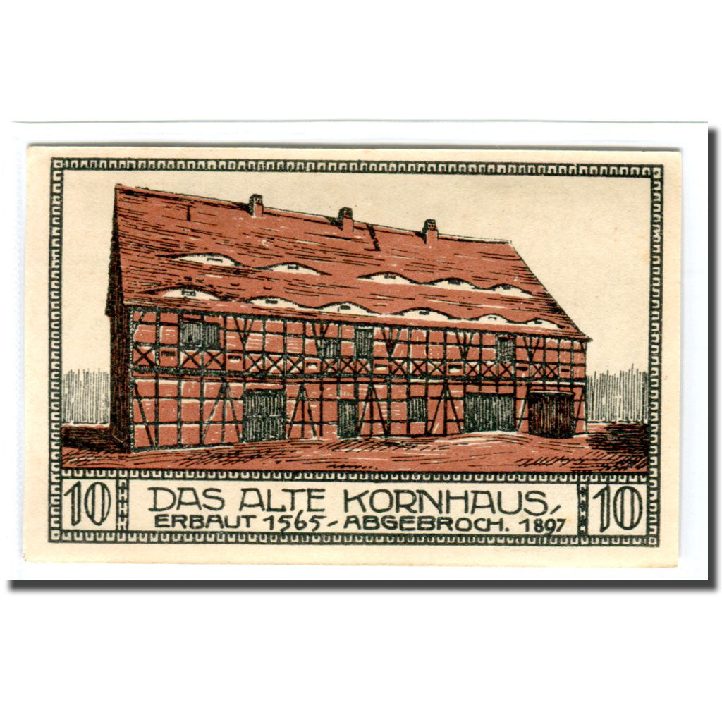 Banknote, Germany, Bitterfeld Stadt, 10 Pfennig, batiment 7, 1921, UNC(63)