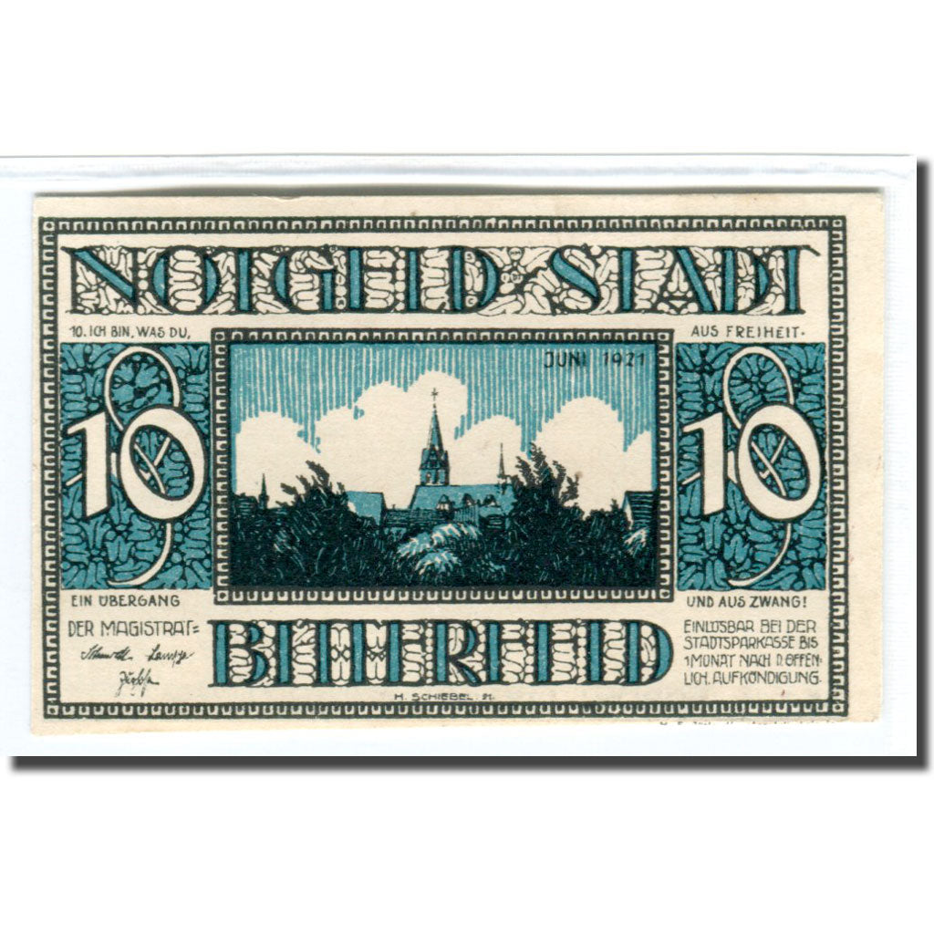 Banknote, Germany, Bitterfeld Stadt, 10 Pfennig, Batiment 9, 1921, UNC(63)