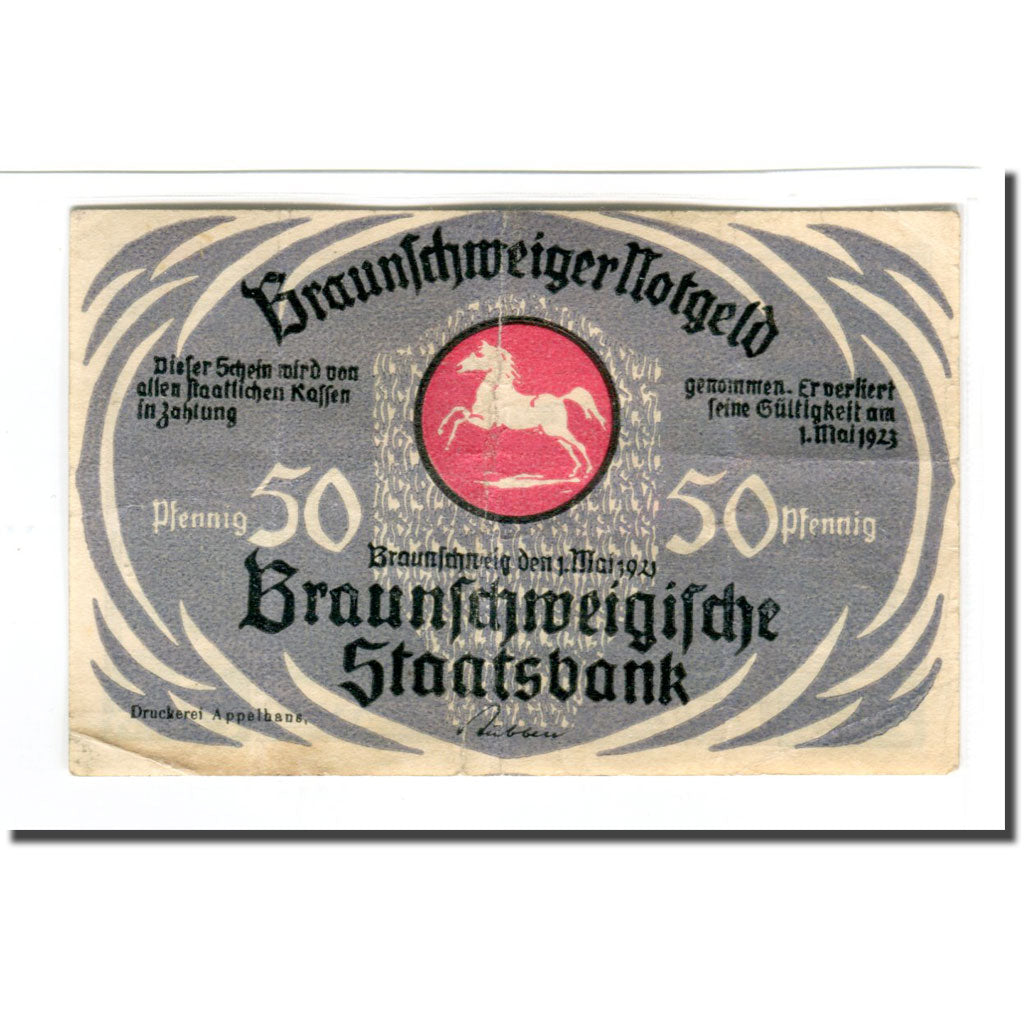 Billete, Alemania, Braunschweig, 50 Pfennig, course hippique, 1921, 1921-05-01