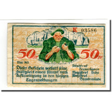 Billet, Allemagne, Bremerhaven, 50 Pfennig, dessin, 1921, SUP, Mehl:184.1