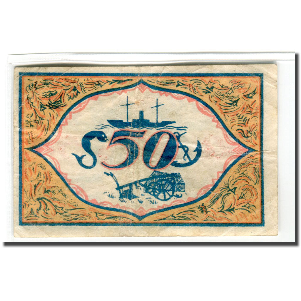 Billet, Allemagne, Bremerhaven, 50 Pfennig, dessin, 1921, SUP, Mehl:184.1