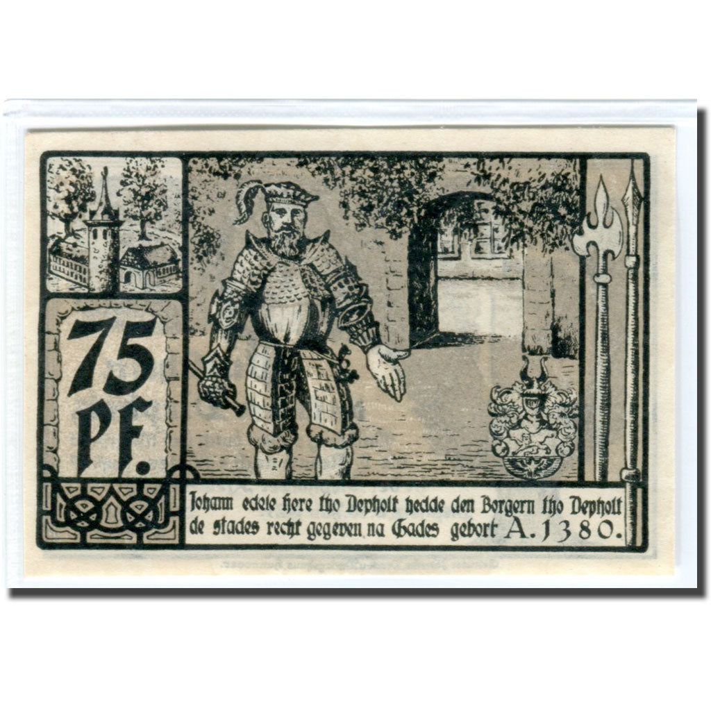 Banknot, Niemcy, Diepholz, 75 Pfennig, personnage 2, 1921, 1921-07-18, UNC(63)