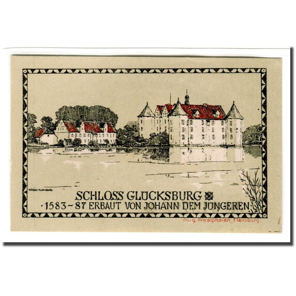 Geldschein, Deutschland, Glucksburg, 1 Mark, paysage, 1920, UNZ-, Mehl:441.1c