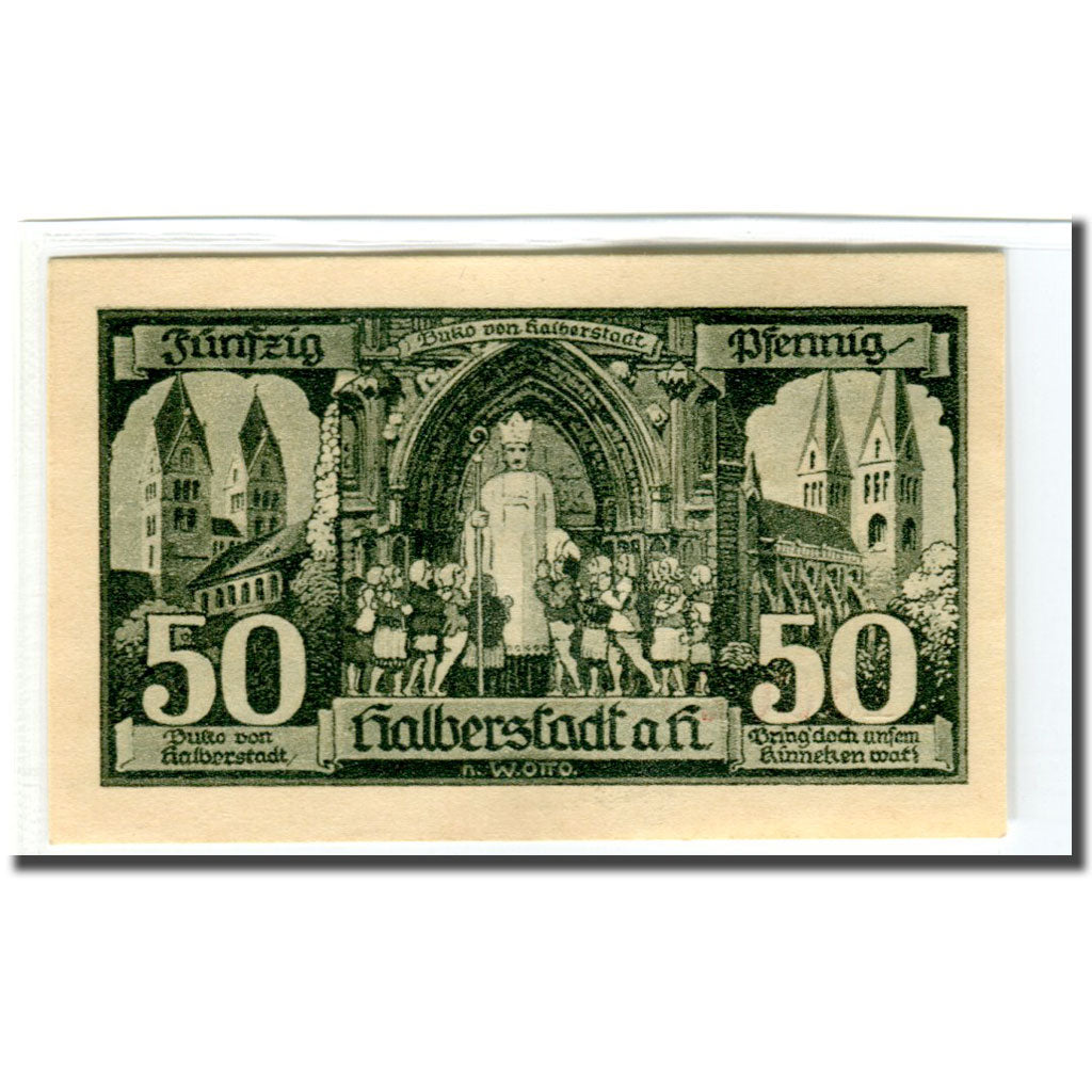 Banconote, Germania, Halberstadt, 50 Pfennig, personnage 1, 1921, 1921-04-27