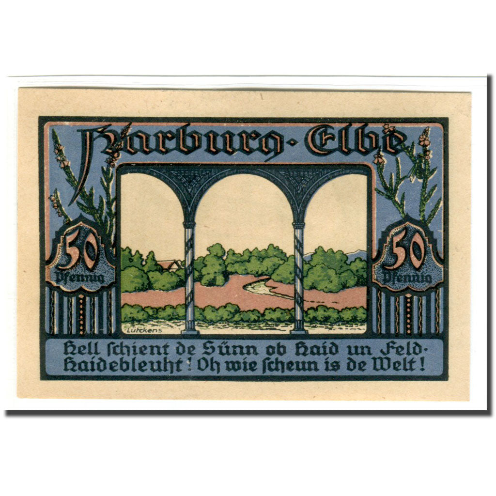 Banknote, Germany, Harburg, 50 Pfennig, paysage 1, 1921, 1921-09-15, UNC(63)