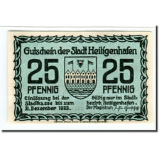 Banknote, Germany, Heiligenhafen, 25 Pfennig, paysage, 1921, UNC(63), Mehl:592.1