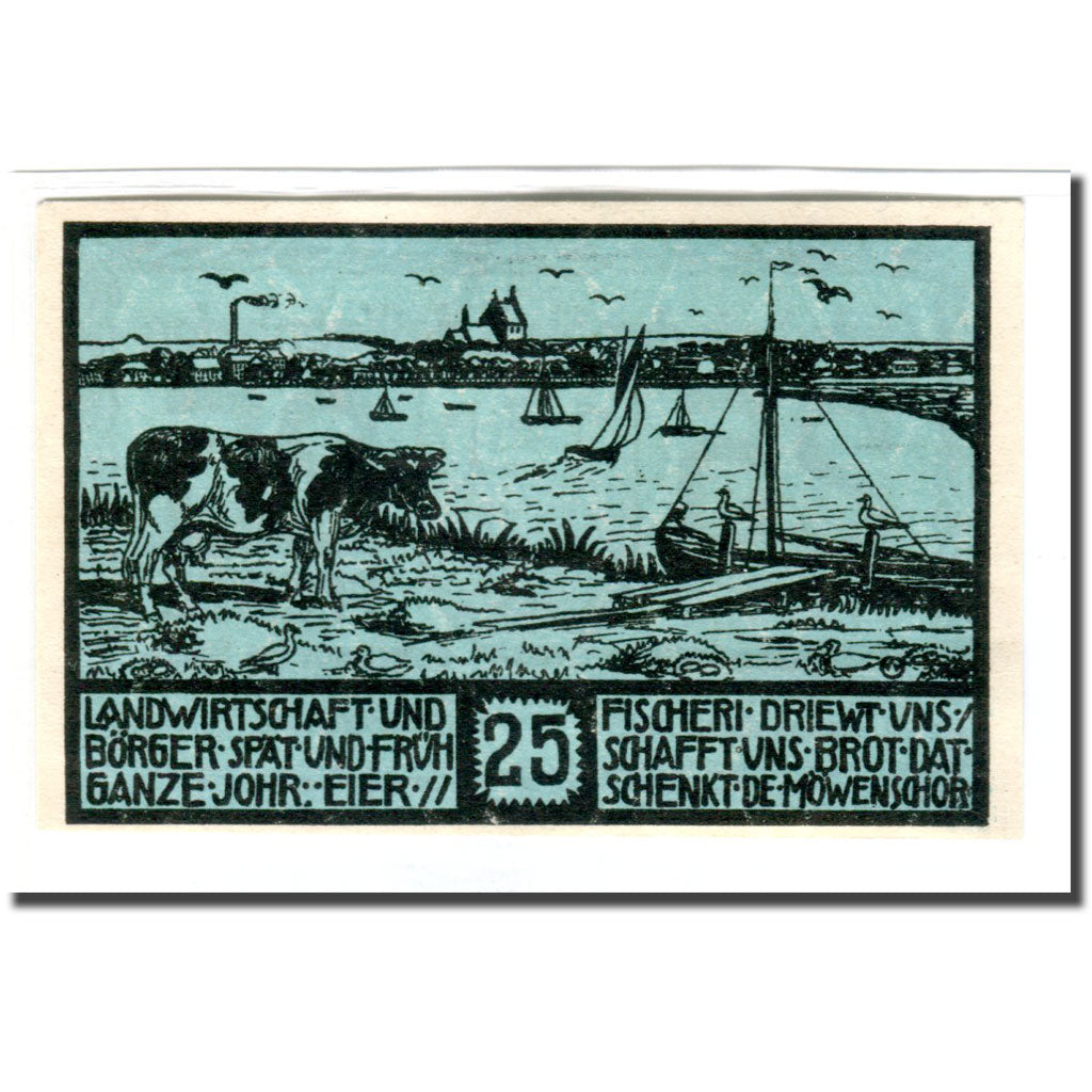 Banknote, Germany, Heiligenhafen, 25 Pfennig, paysage, 1921, UNC(63), Mehl:592.1
