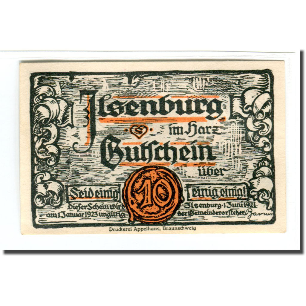 Geldschein, Deutschland, Ilsenburg, 10 Pfennig, Batiment, 1921, 1921-06-01