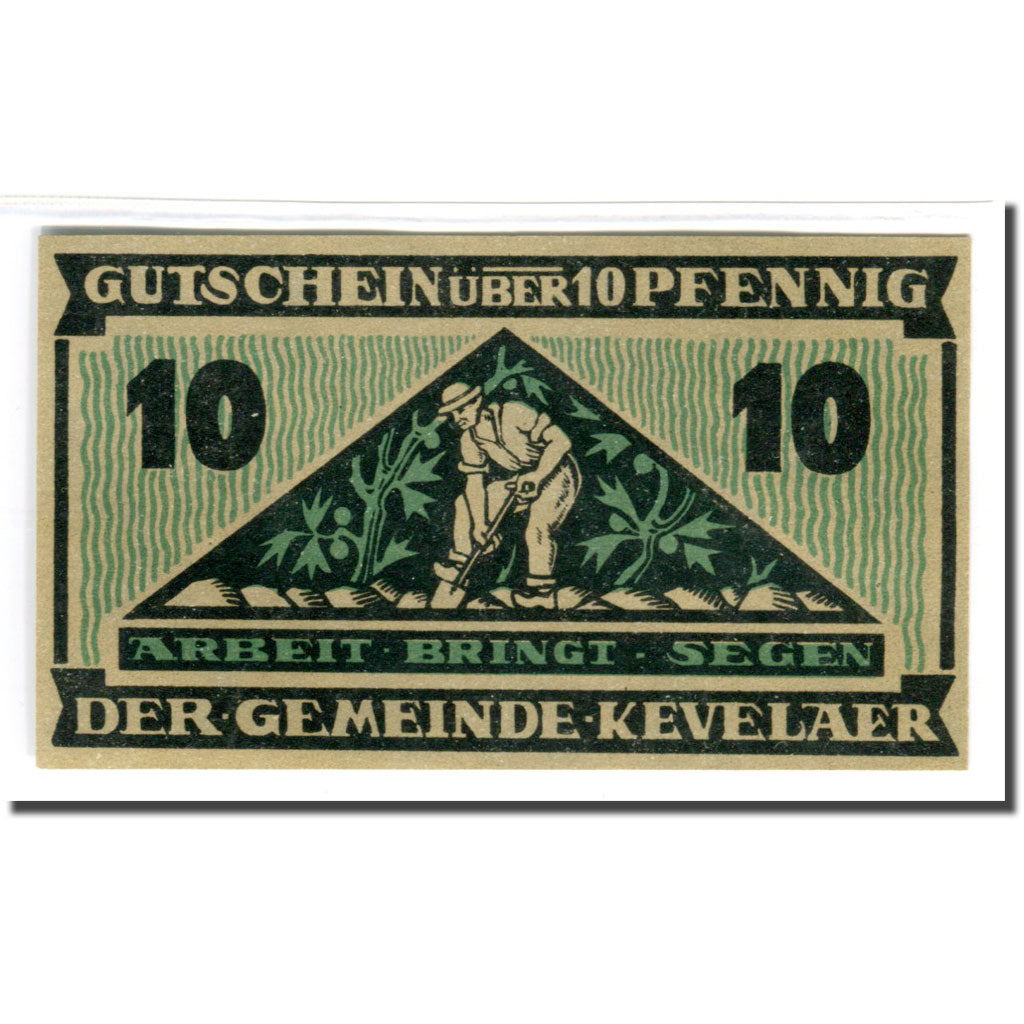 Banknote, Germany, Kevelaer, 10 Pfennig, Blason, 1921, 1921-06-01, UNC(63)