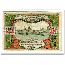 Banknote, Germany, Mainz Stadt, 25 Pfennig, Batiment, 1921, 1921-01-01
