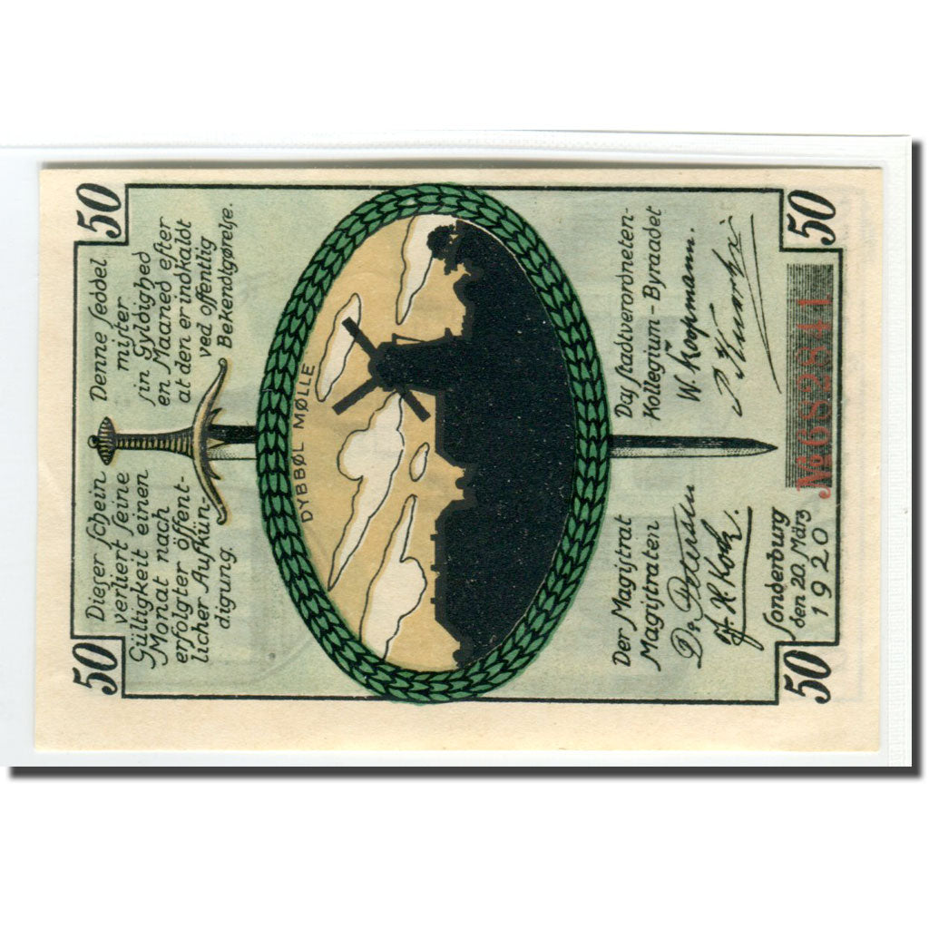 Geldschein, Deutschland, Sonderburg, 50 Pfennig, Eglise, 1920, 1920-03-20, UNZ-