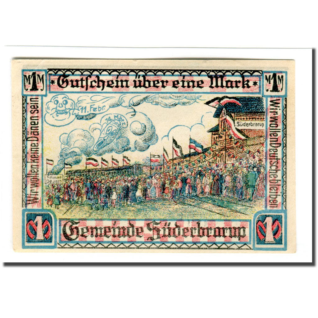 Geldschein, Deutschland, Suderbrarup, 1 Mark, personnage, 1920, UNZ-