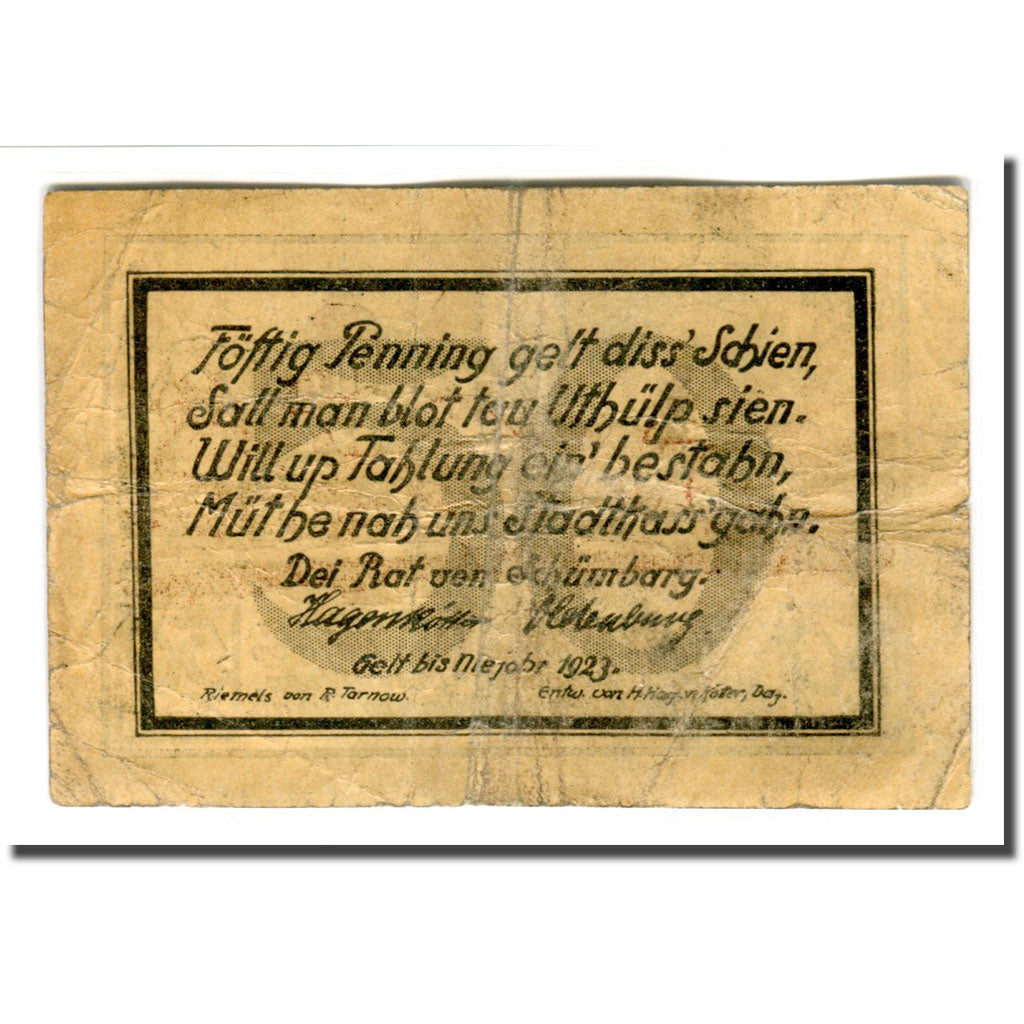 Banconote, Germania, Schönberg, 50 Pfennig, paysage, 1921, BB, Mehl:1195.1