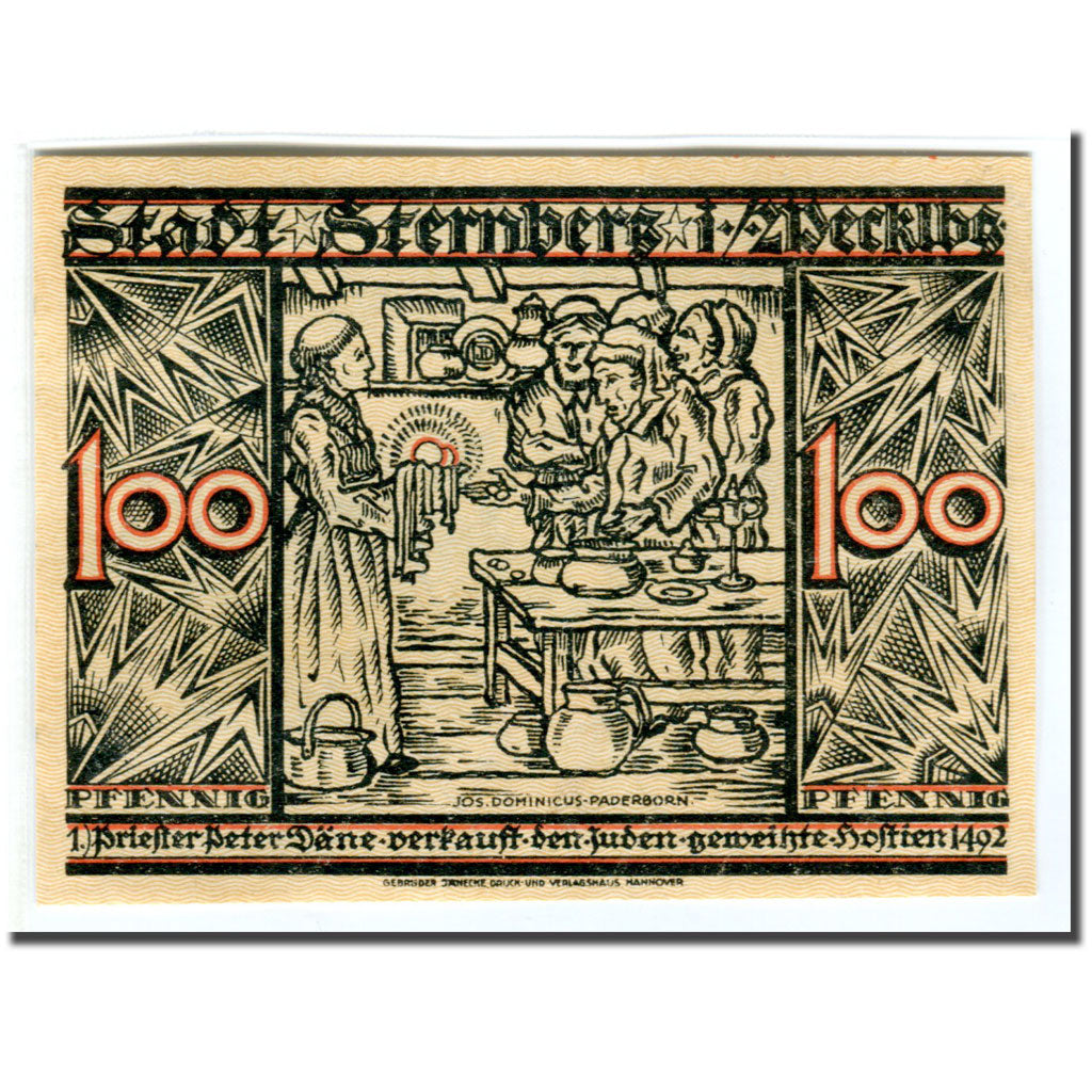 Billet, Allemagne, Sternberg Stadt, 100 Pfennig, personnage, 1922, 1922-01-23