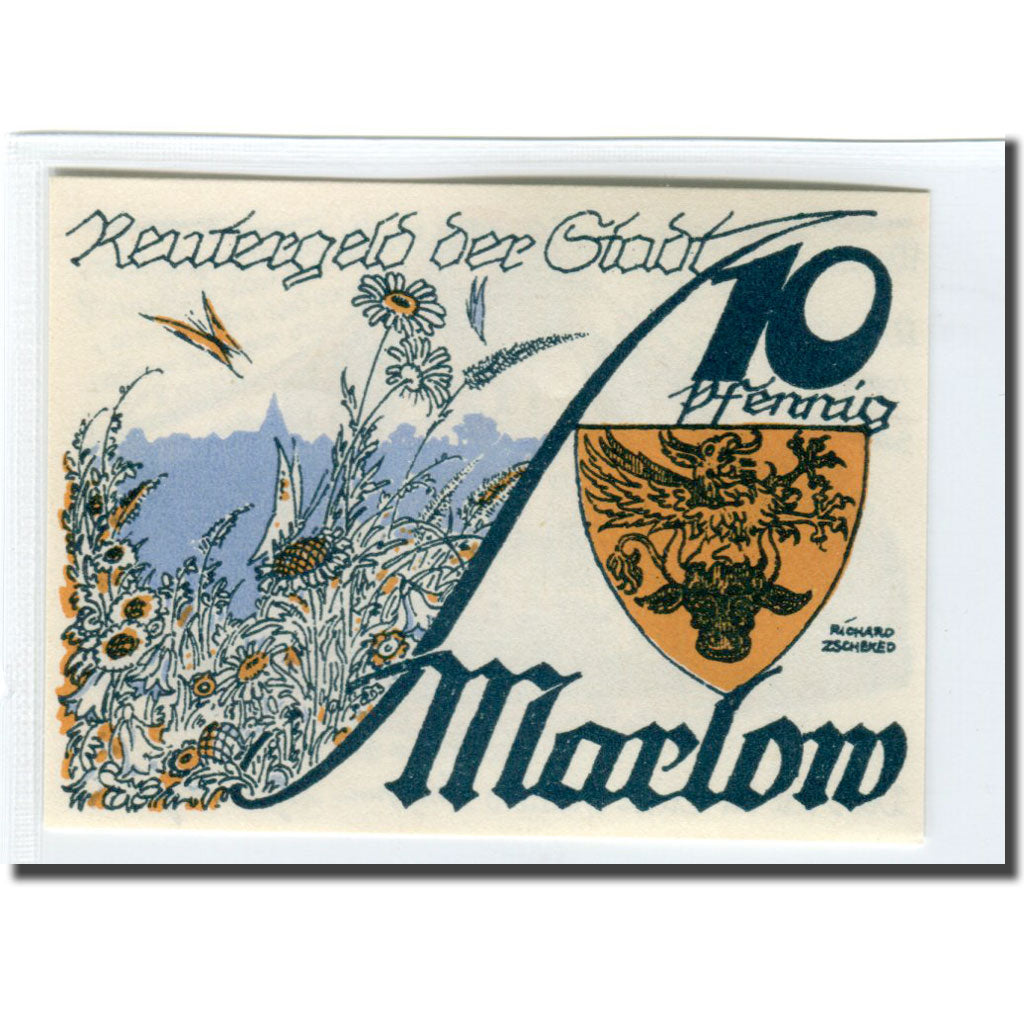 Banknote, Germany, Marlow, 10 Pfennig, Fleur, 1922, 1922-05-31, UNC(63)