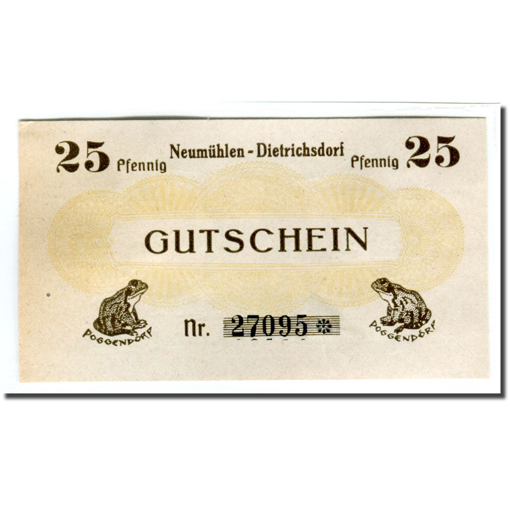 Banknote, Germany, Neumühlen-Dietrichsdorf, 25 Pfennig, grue, 1922, 1922-12-31