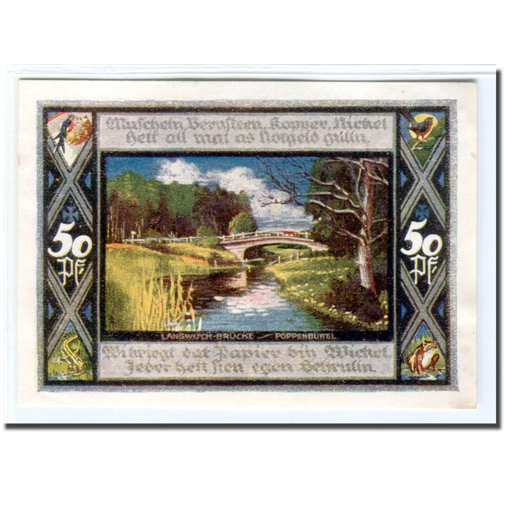 Banknot, Niemcy, Poppenbüttel, 50 Pfennig, paysage 5, 1921, 1921-07-01
