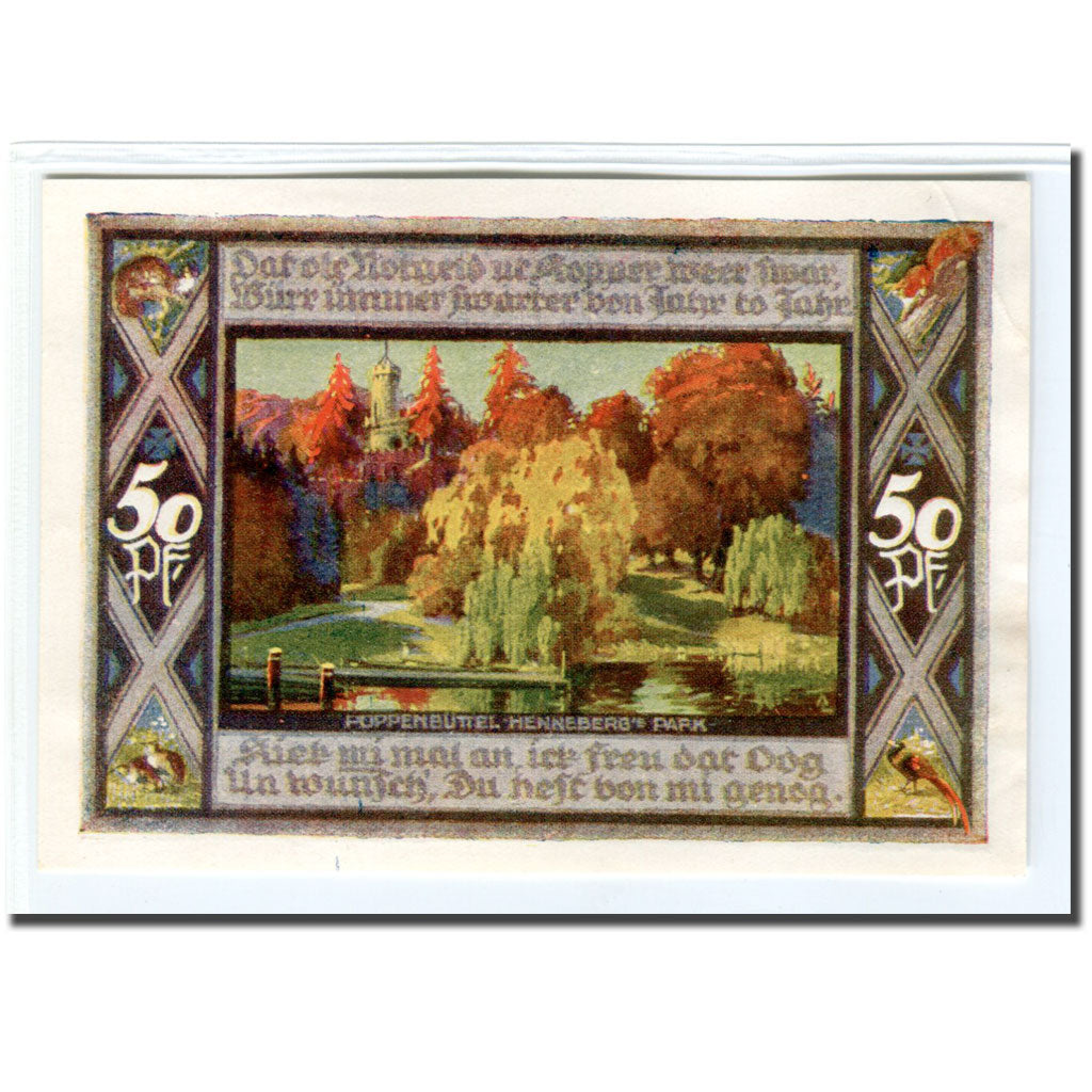 Geldschein, Deutschland, Poppenbüttel, 50 Pfennig, paysage 7, 1921, 1921-07-01