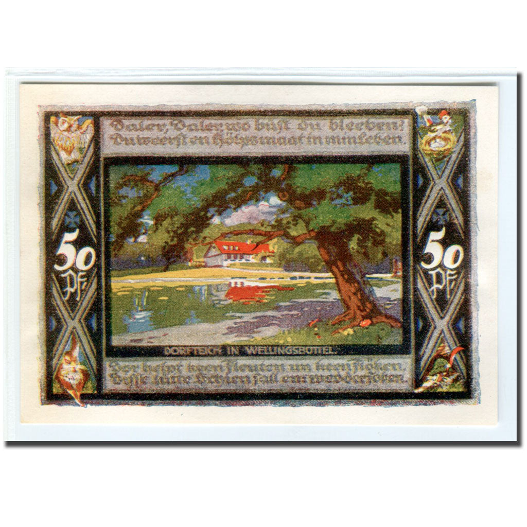 Geldschein, Deutschland, Poppenbüttel, 50 Pfennig, paysage 8, 1921, 1921-07-01